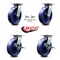 Service Caster 8 Inch Solid Poly Swivel Caster Swivel Locks 2 Brakes, 2PK SCC-35S820-SPUR-BSL-2-SLB-2 - alternate 2